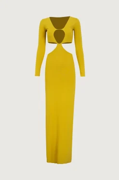 Long Sleeve Cut Out Maxi Dress