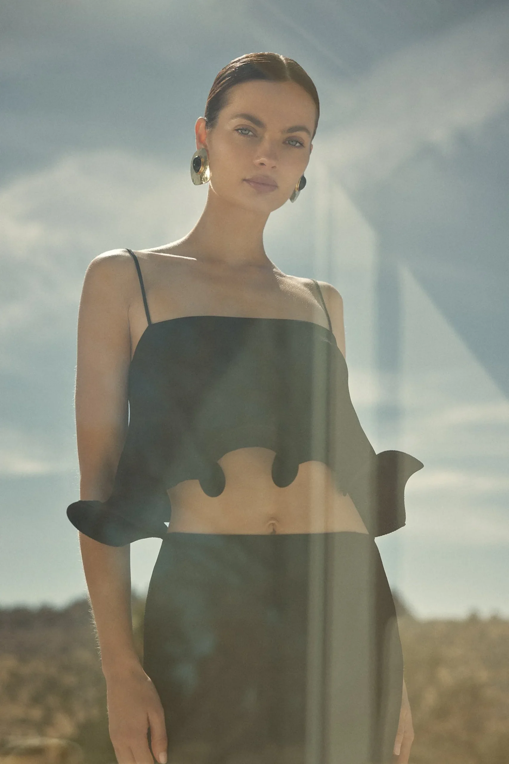 Ruffle Hem Crop Top