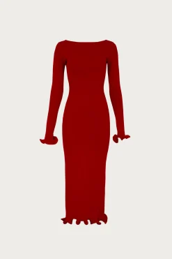 Ruffle Hem Midi Dress