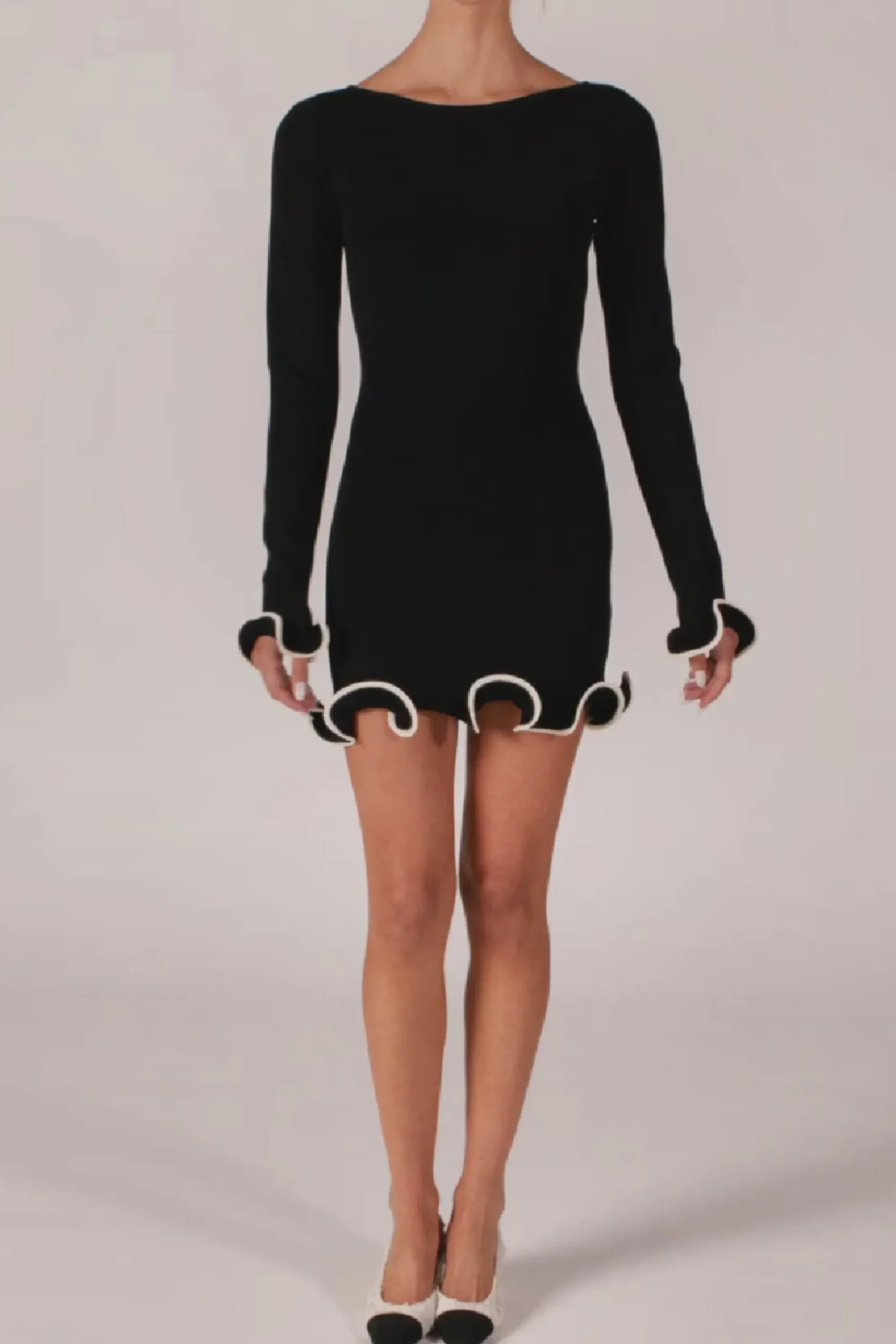 Ruffle Hem Mini Dress