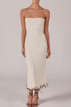 Ruffle Hem Strapless Dress