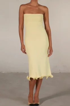 Ruffle Hem Strapless Dress