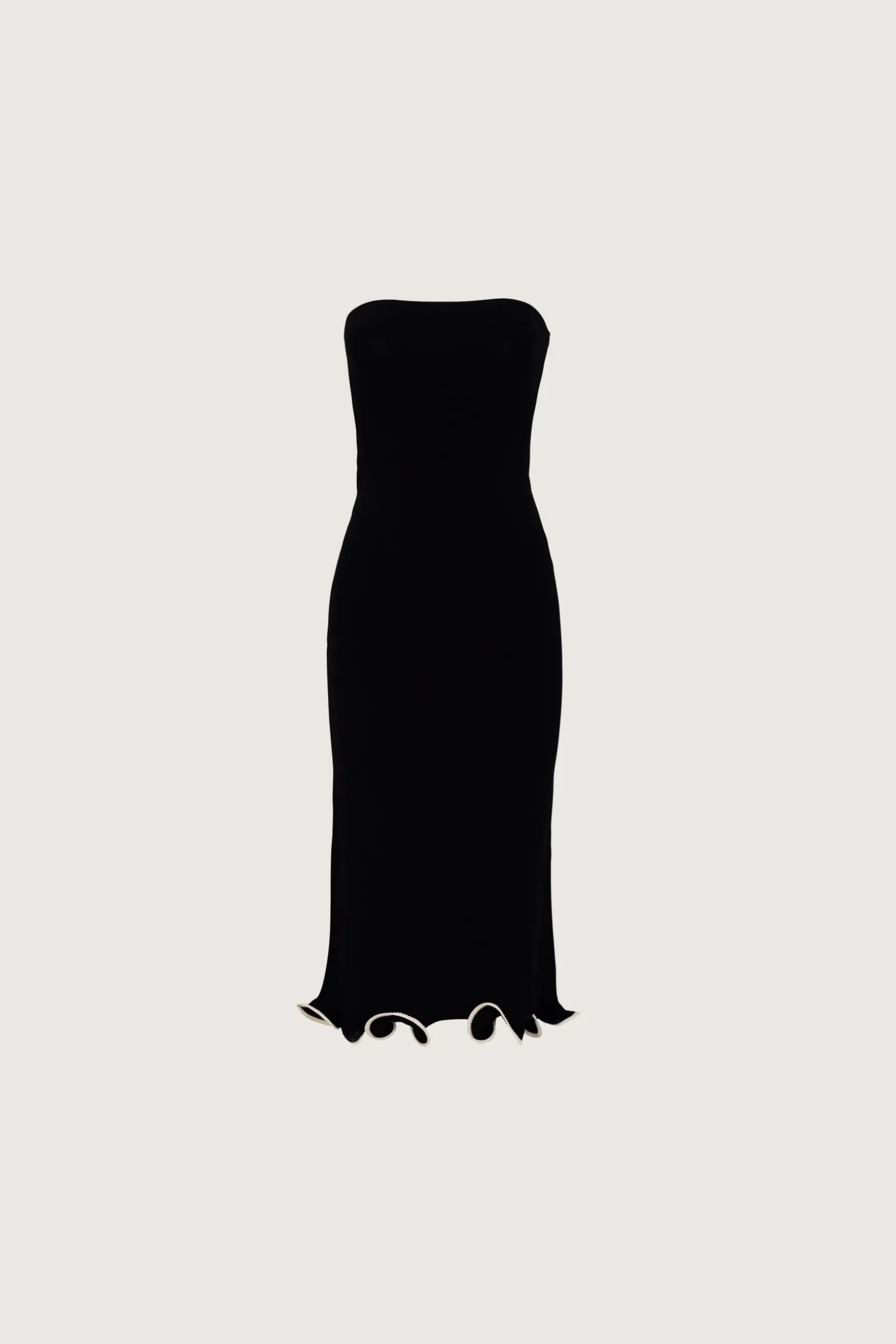 Ruffle Hem Strapless Dress