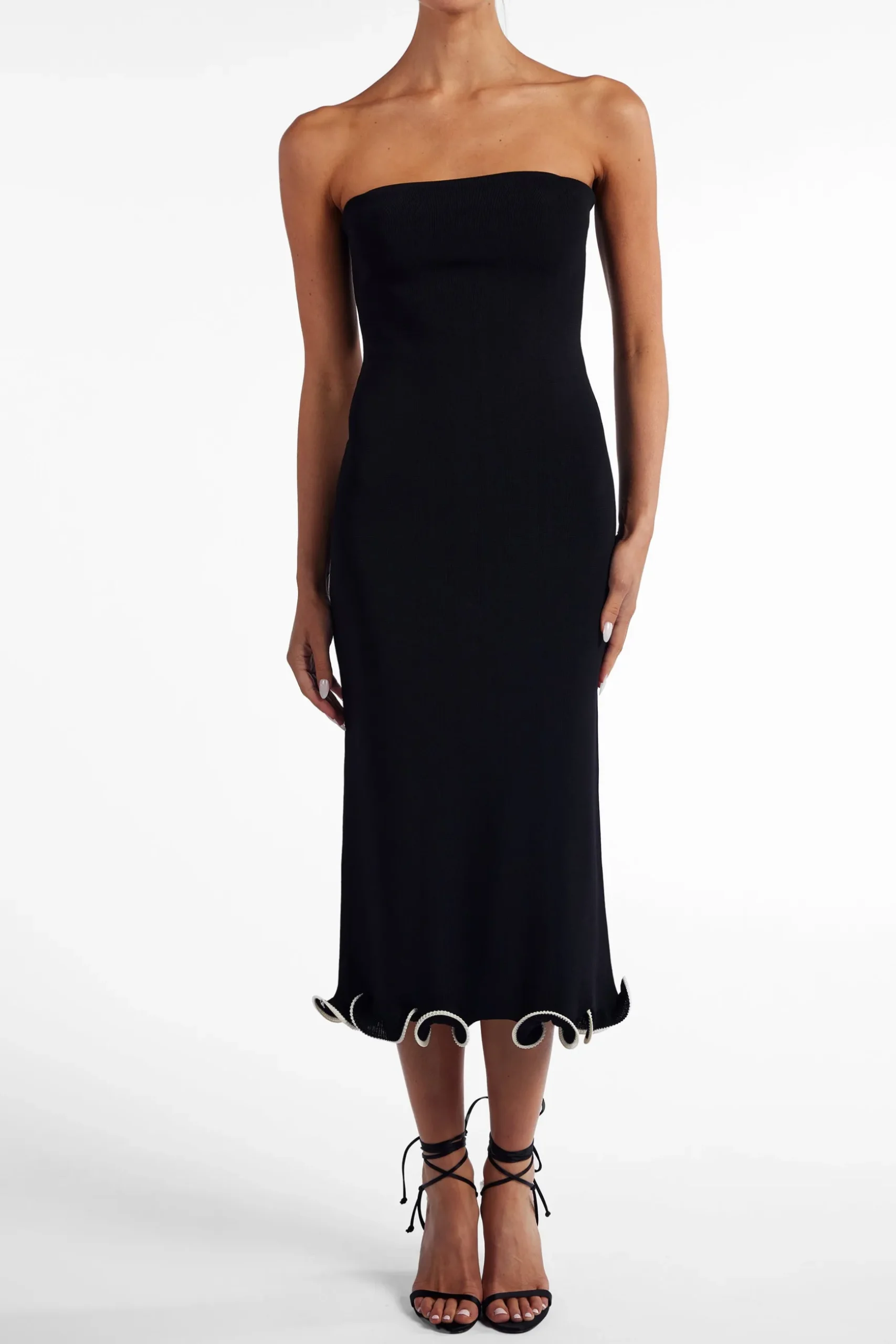 Ruffle Hem Strapless Dress