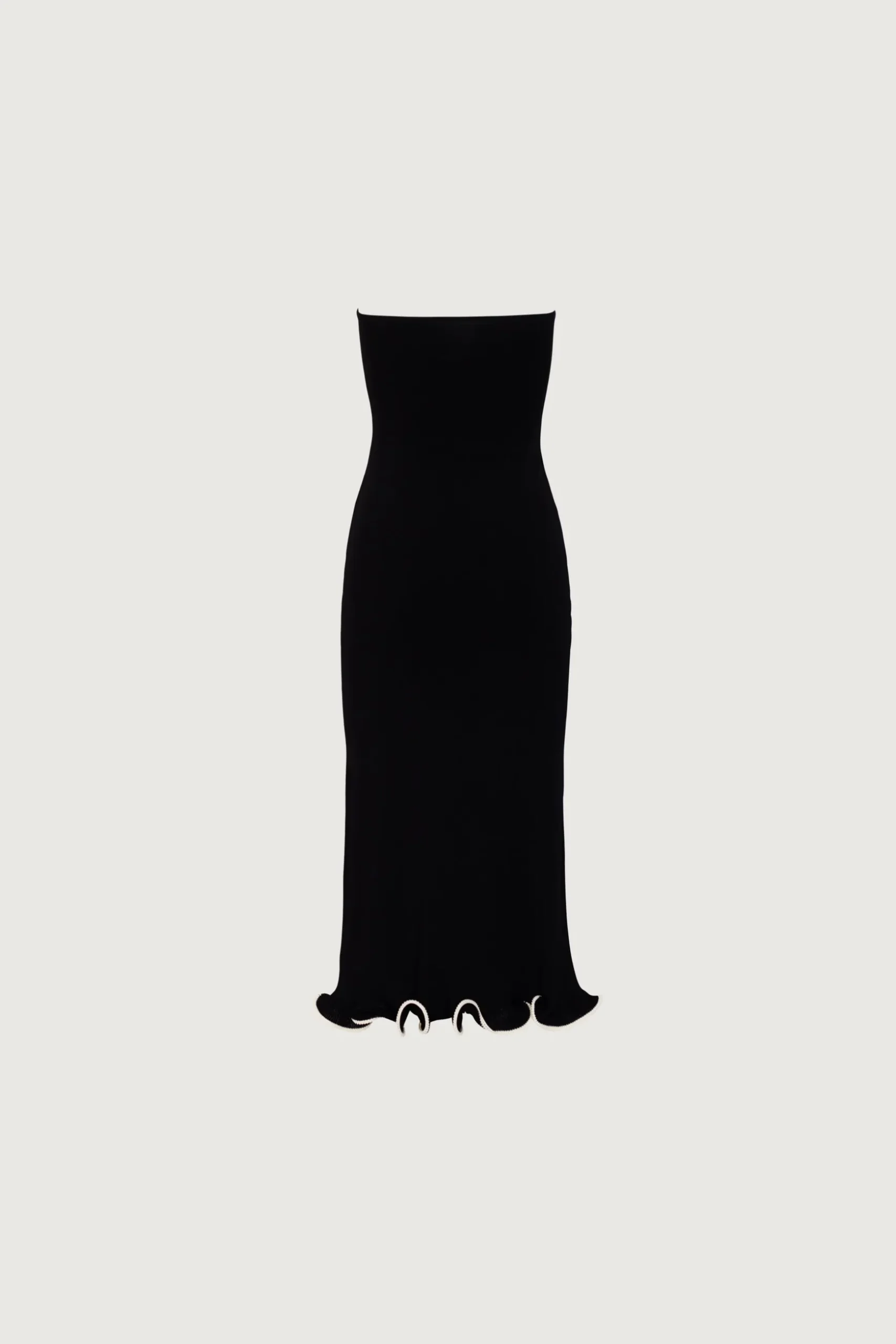 Ruffle Hem Strapless Dress