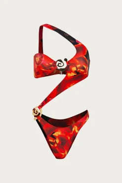 Spiral One Shoulder One Piece