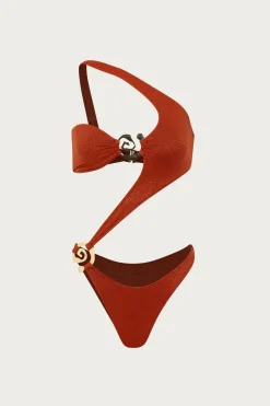 Spiral One Shoulder One Piece